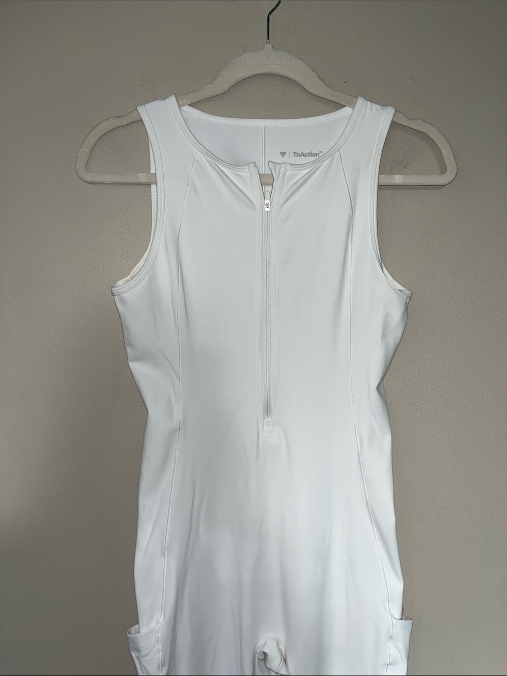 TnaBREATHE™ Icon Zip Up Sleeveless Jumpsuit white size medium